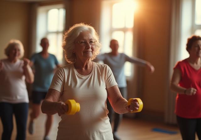 Programme fitness adapté seniors avec exercices de mobilité